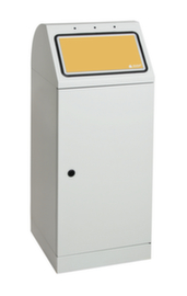 stumpf Collecteur de recyclage Individual avec seau intérieur, 70 l, RAL7035 gris clair, couvercle RAL1003 jaune de sécurité