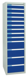 stumpf Armoire à tiroirs ES 510, 13 tiroir(s), RAL7035 gris clair/RAL5010 bleu gentiane