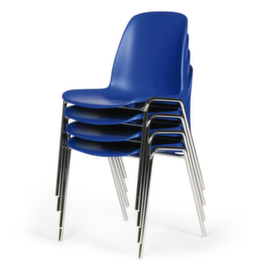 Chaise coque en plastique gerbable, bleu