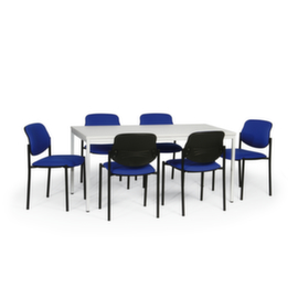 Combinaison table-chaises avec 6 chaises rembourrées