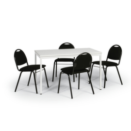 Combinaison table-chaises avec 4 chaises rembourrées