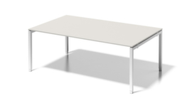 Bisley Bureau de direction et table de conférence à hauteur réglable Cito, largeur x profondeur 2000 x 1200 mm, panneau gris-blanc