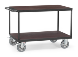 fetra Chariot de table GREY EDITION avec étagères antidérapantes 1000x700 mm, force 1200 kg, 2 plateaux