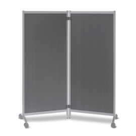 Cloison démontable en deux parties avec cadre en aluminium, hauteur x largeur 1700 x 760 mm, paroi aluminium-argenté