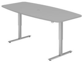 Table de conférence hauteur réglable électriquement, largeur x profondeur 2200 x 1030 mm, panneau gris
