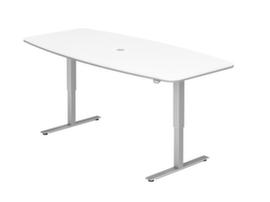 Table de conférence hauteur réglable électriquement, largeur x profondeur 2200 x 1030 mm, panneau blanc