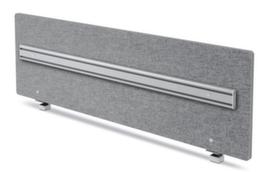 Cloison de table insonorisante avec rail organisationnel, hauteur x largeur 500 x 1600 mm, paroi gris chiné