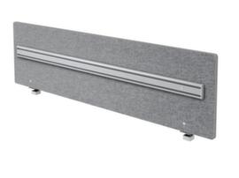 Cloison de table insonorisante avec rail organisationnel, hauteur x largeur 500 x 1800 mm, paroi gris chiné