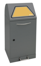 stumpf Conteneur pour matières recyclables Modul-Vario 60 anthracite + volet d'accès à fermeture automatique, 60 l, aluminium gris, couvercle aluminium gris
