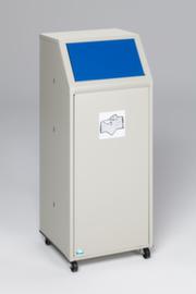 VAR collecteur de recyclage mobile, 69 l, RAL7032 gris silex, couvercle bleu