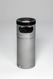 VAR Cendrier poubelle H90 avec 2 ouvertures d'introduction, argent