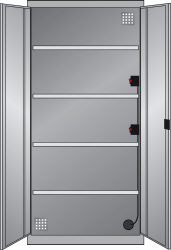 Thurmetall Armoire à portes battantes électrique, modèle FR, RAL7016 gris anthracite/RAL7035 gris clair