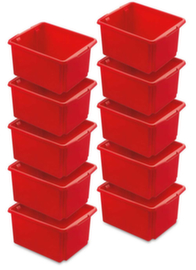 Ensemble de conteneurs à empilage rotatif de 10 pièces, rouge, capacité 32 l