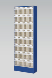 Armoire à tiroirs avec bacs repliables, 32 bacs, transparent