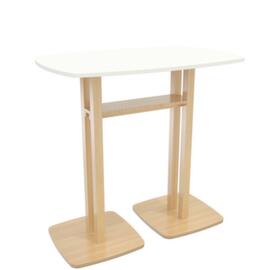 Paperflow Table haute en forme de fût Woody, largeur x profondeur 1140 x 750 mm, panneau blanc