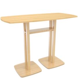 Paperflow Table haute en forme de fût Woody, largeur x profondeur 1500 x 750 mm, panneau hêtre