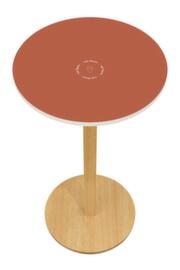 Paperflow Table haute ronde Woody, Ø 600 mm, panneau rouge