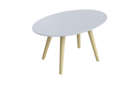 Paperflow Table d'appoint ovale Scandi, hauteur x largeur x profondeur 350 x 650 x 400 mm, panneau blanc