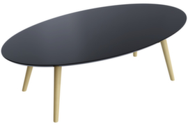 Paperflow Table d'appoint ovale Scandi, hauteur x largeur x profondeur 350 x 1150 x 600 mm, panneau noir