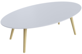 Paperflow Table d'appoint ovale Scandi, hauteur x largeur x profondeur 350 x 1150 x 600 mm, panneau blanc