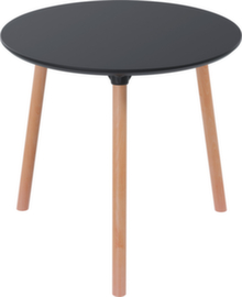 Paperflow Table de bistrot Palomba avec pieds en bois, Ø 800 mm, panneau noir