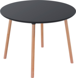 Paperflow Table de bistrot Palomba avec pieds en bois, Ø 1000 mm, panneau noir