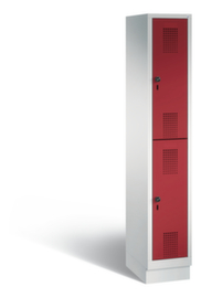 C+P Armoire vestiaire à deux niveaux Evolo 1x2 compartiments en 2 largeurs, largeur de compartiment 300 mm