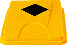 Couvercle probbax® avec insert angulaire pour collecteur de recyclage, jaune
