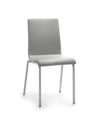 Mayer Sitzmöbel Chaise rembourrée myLIFE avec piètement 4 pieds, assise similicuir (100 % PVC/dos 100 % coton), gris