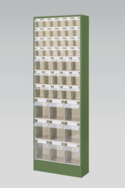 Armoire à tiroirs avec bacs repliables, 48 bacs, transparent
