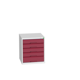 bott Armoire à tiroirs verso, 5 tiroir(s), RAL7035 gris clair/RAL3004 rouge pourpre
