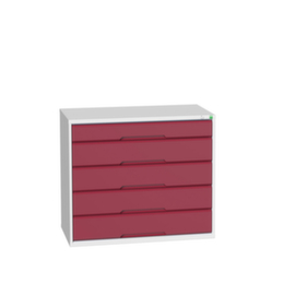 bott Armoire à tiroirs verso, 5 tiroir(s), RAL7035 gris clair/RAL3004 rouge pourpre