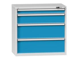 Armoire à tiroirs Topas C, 4 tiroir(s), RAL7035 gris clair/RAL 5012 bleu clair