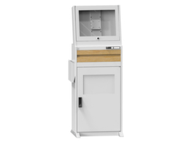 armoire informatique Dota avec touche de bois, RAL7035 gris clair/RAL7035 gris clair