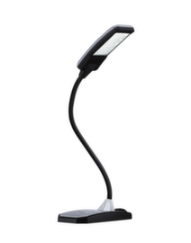 Hansa lampe de table à DEL Twist avec support en col de cygne et raccordement USB, lumière blanc neutre, argent