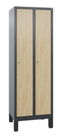 C+P Armoire vestiaire Evolo avec 2 compartiments + portes déco, largeur de compartiment 300 mm