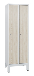 C+P Armoire vestiaire Evolo avec 2 compartiments + portes déco, largeur de compartiment 300 mm