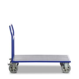 Rollcart Chariot à barre de poussée avec zone de chargement antidérapante, force 1200 kg, plateau longueur x largeur 1000 x 700 mm