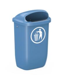 UDOB&Auml;R Poubelle Citymate pour l'ext&eacute;rieur, 50 l, pour fixation murale ou sur montants, bleu
