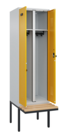 C+P Armoire vestiaire noir-blanc Evolo PLUS avec banc