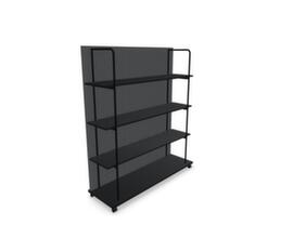 .mdd rayonnage mobile TANCA, largeur 1600 mm, RAL9005 noir foncé