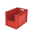 Conteneur de stockage visible Euronorm avec ouverture d'accès, rouge, HxLxl 420x600x400 mm