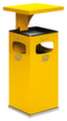 VAR Cendrier poubelle avec 3 ouvertures d'introduction, jaune