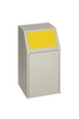 VAR Collecteur de matières recyclables avec rabat frontal, 39 l, RAL7032 gris silex, couvercle jaune