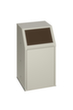 VAR Collecteur de matières recyclables avec rabat frontal, 39 l, RAL7032 gris silex, couvercle marron