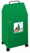 stumpf Conteneur de matériaux recyclables ignifugés, 45 l, RAL6024 vert signalisation, couvercle RAL6024 vert signalisation