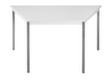 Table polyvalente trapézoïdale en tube carré, largeur x profondeur 1400 x 595 mm, panneau gris clair