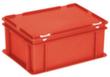 Conteneur Euronom avec couvercle à charnière, rouge, HxLxl 185x400x300 mm