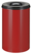 Corbeille à papier autoextinguible en acier, 110 l, rouge, partie supérieure noir