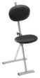 Kappes Siège assis-debout rabattable ErgoPlus® avec dossier, hauteur d’assise 550 - 900 mm, assise noir